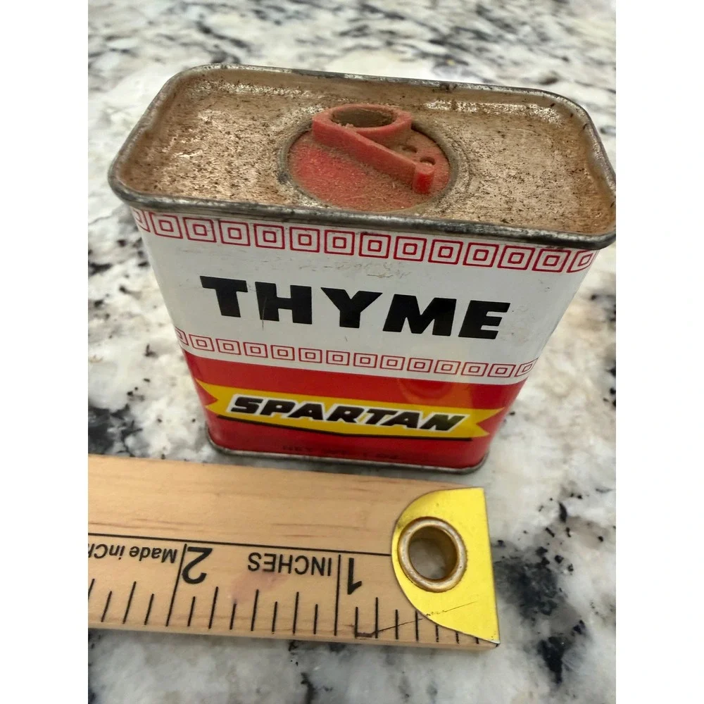 Spartan Thyme‎ Spice Tin Vintage 1 oz Metal Decor Advertising Grand Rapids MI